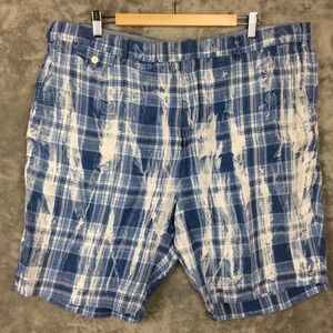 Polo Ralph Lauren Shorts Mens 42 Linen Indian Madras Tie Dye‎ Summer NYC Blue